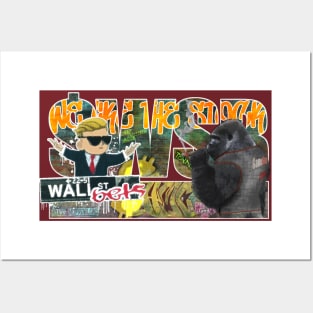 smoking ape - we like the stock - buy the dip - wall street bets graffiti Posters and Art